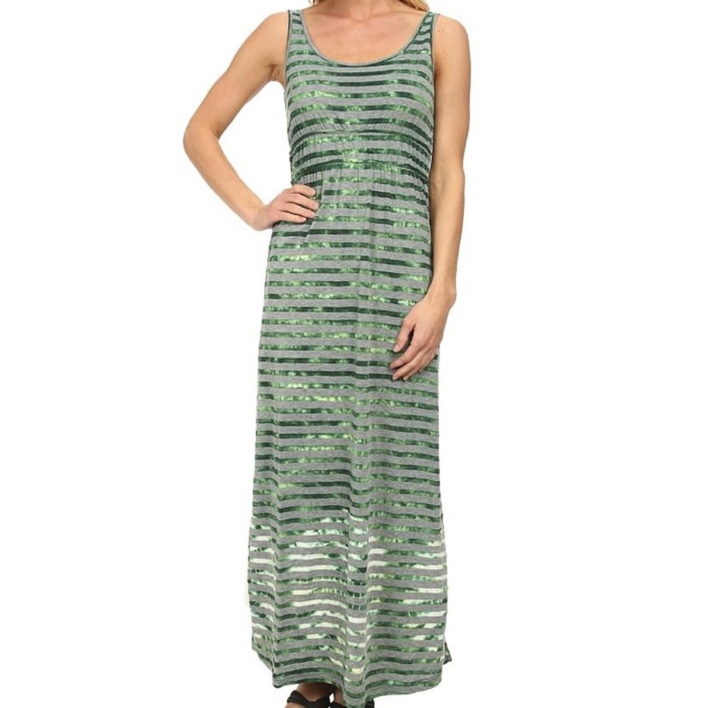 Prana Adrienne green and gray tie dye maxi dress